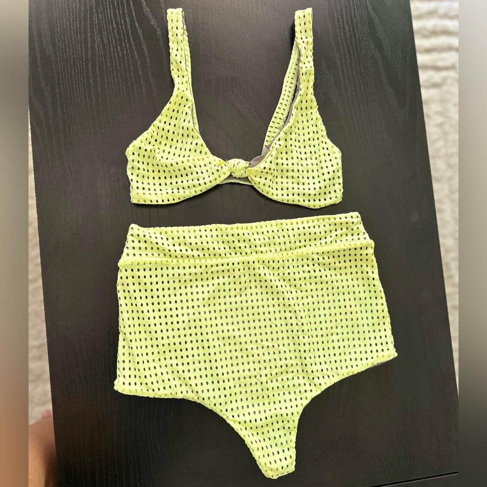 Acacia Swimwear neon mesh Spain top & Solento bottom